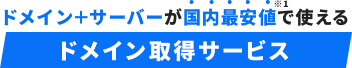 ドメイン+サーバーが国内最安値で使えるドメイン取得サービス